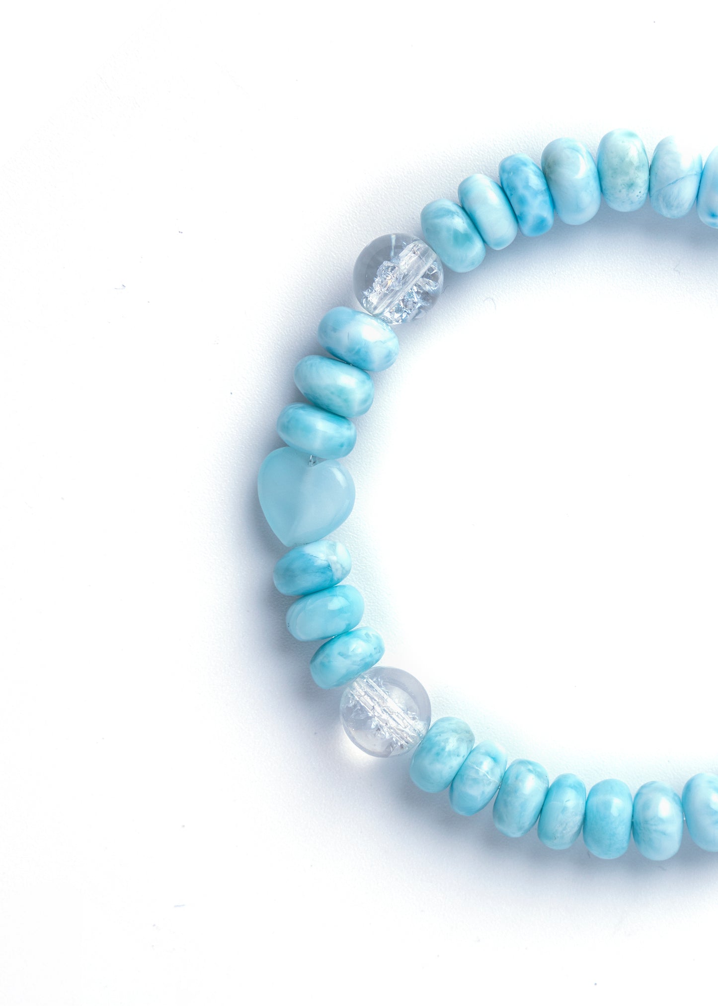 Unconditional Love - Original Chinese Feng Shui Lucky Bracelet Charms in Hong Kong made of Silver, Larimar and Himalayan crystal. Blessing For : Sooth Mood, Romantic relationships, Harmonious Relationships. 