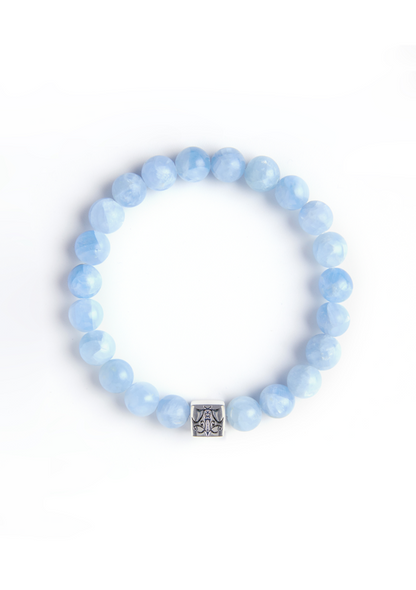 Embrace All - Original Chinese Feng Shui Lucky Bracelet Charms in Hong Kong made of Silver, Celestite. Blessing For : Wealth, Sooth Mood. 