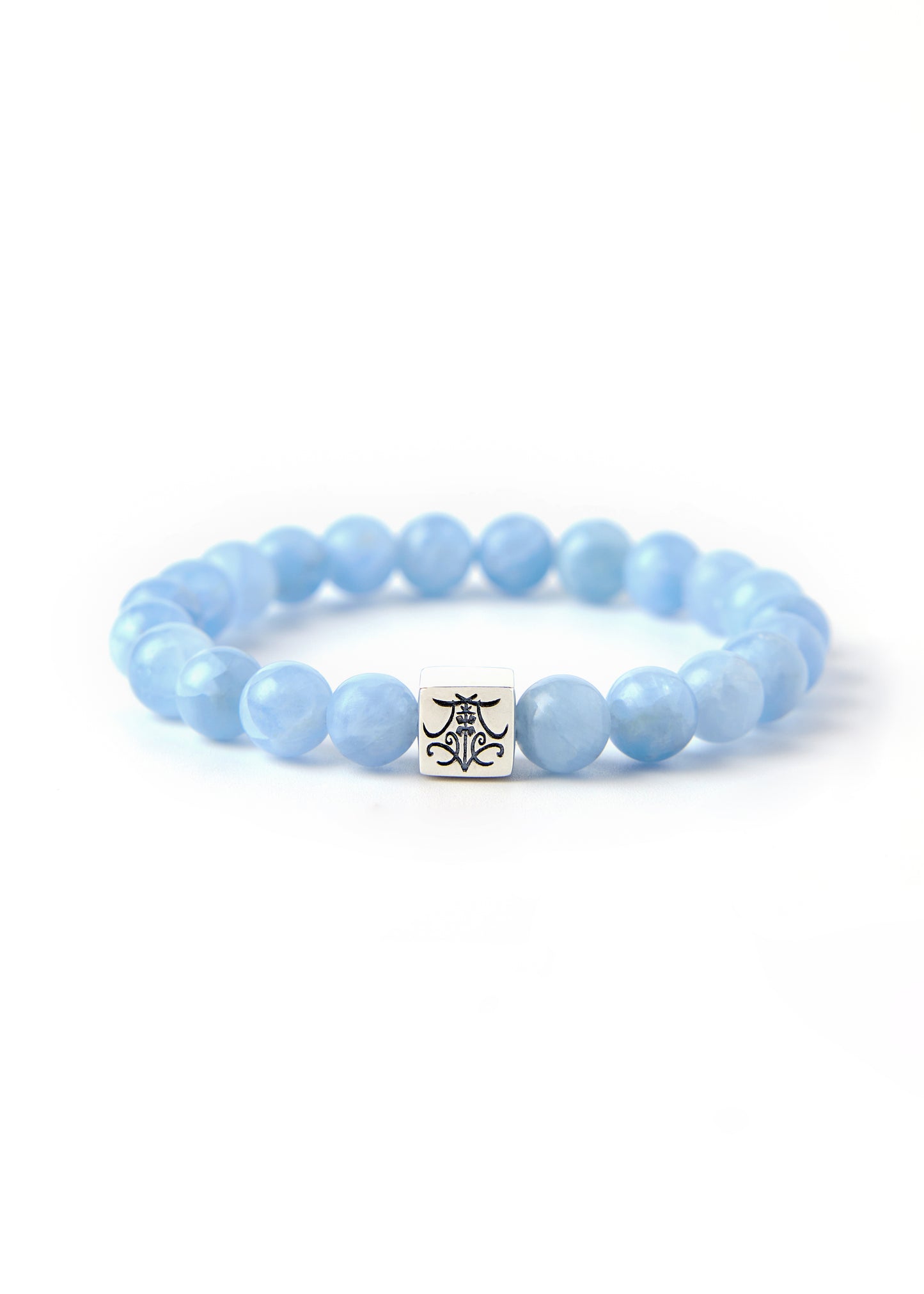 Embrace All - Original Chinese Feng Shui Lucky Bracelet Charms in Hong Kong made of Silver, Celestite. Blessing For : Wealth, Sooth Mood.