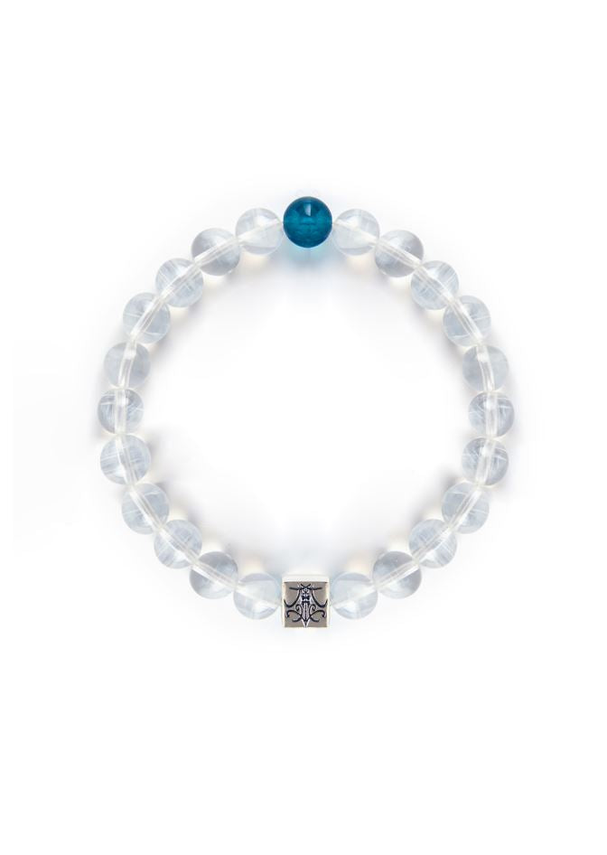 One Of a Kind - Original Chinese Feng Shui Lucky Bracelet Charms in Hong Kong made of Silver, Blue Needle Quartz and Deep Blue Aquamarine. Blessing For : Sooth Mood, Luck Leap. 